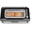 DASH Clear View Toaster: Extra Wide Slot Toaster with See Through Window – Defrost, Reheat + Auto Shut Off Feature for Bagels, Specialty Breads & other Baked Goods – Grey(Black)