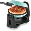 DASH Flip Belgian Waffle Maker – 1” Thick Waffle Mold, Nonstick Waffle Iron with Quick Heat-Up, Surface – Rotating Belgian Waffle Maker for Kids and Families, Just Add Batter (Black)(Aqua)