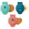 DASH Mini Maker Waffle Maker + Griddle, 2-Pack Griddle + Waffle Iron – Aqua(Coral  Mint  Teal)