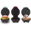 DASH Mini Maker Waffle Maker + Griddle, 2-Pack Griddle + Waffle Iron – Aqua(Red/Aqua/White)