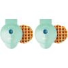 DASH Mini Waffle Maker (2 Pack) for Individual Waffles Hash Browns, Keto Chaffles with Easy to Clean, Non-Stick Surfaces, 4 Inch, Black(Aqua)