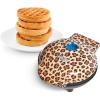 DASH Mini Waffle Maker Machine for Individuals, Paninis, Hash Browns, & Other On the Go Breakfast, Lunch, or Snacks, with Easy to Clean, Non-Stick Sides, Black Skull 4 Inch(Orange Leopard)