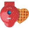 DASH Mini Waffle Maker Machine for Individuals, Paninis, Hash Browns, & Other On the Go Breakfast, Lunch, or Snacks, with Easy to Clean, Non-Stick Sides, Black Skull 4 Inch(Red Love Heart)