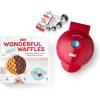 DASH Mini Waffle Maker Machine for Individuals, Paninis, Hash Browns, & Other On the Go Breakfast, Lunch, or Snacks, with Easy to Clean, Non-Stick Sides, Purple Galaxy 4 Inch(Red Gift Set)
