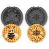 DASH Multimaker Mini System Two 4” Nonstick Removable Waffle Plates (Gingerbread & Snowflake) – 2Pc Plate Pack for Waffle Iron & Griddle, Compatible with Dash MultiMaker Mini System, Nonstick Surface(Sunflower & Bee)