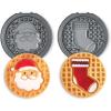 DASH Multimaker Mini System Two 4” Nonstick Removable Waffle Plates (Gingerbread & Snowflake) – 2Pc Plate Pack for Waffle Iron & Griddle, Compatible with Dash MultiMaker Mini System, Nonstick Surface(Santa & Stocking)