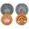 DASH Multimaker Mini System Two 4” Nonstick Removable Waffle Plates (Gingerbread & Snowflake) – 2Pc Plate Pack for Waffle Iron & Griddle, Compatible with Dash MultiMaker Mini System, Nonstick Surface(Crown & Rainbow)