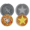 DASH Multimaker Mini System Two 4” Nonstick Removable Waffle Plates (Gingerbread & Snowflake) – 2Pc Plate Pack for Waffle Iron & Griddle, Compatible with Dash MultiMaker Mini System, Nonstick Surface(Rocketship & Star)