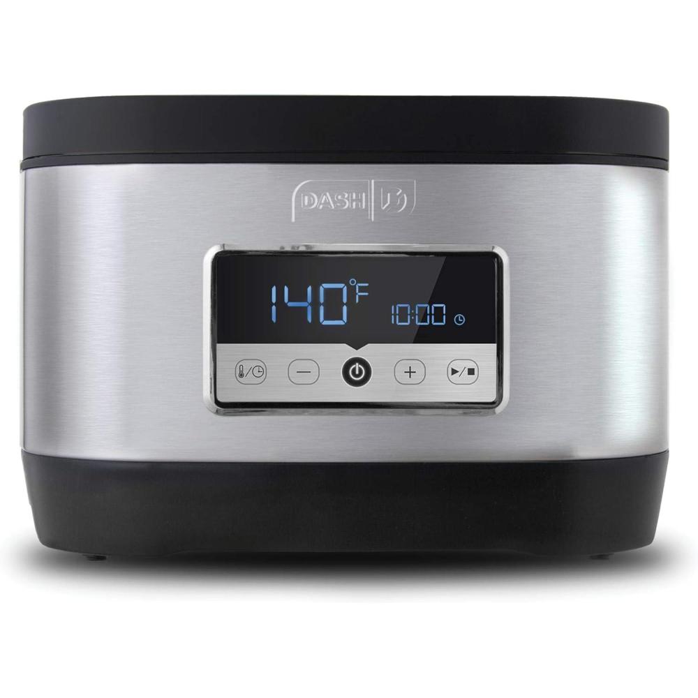 imageDash Chef Series Stainless Steel Sous Vide Temperature Control For SteakPoultrySeafoodVegetables with Timer ampamp Vacuum Bags  Pump Included 85 QuartSous Vide