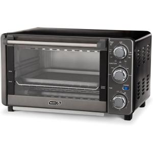 Dash Express Countertop Toaster Oven with Quartz Technology, Bake, Broil, and Toast with 4 Slice Capacity and Pizza Capability – Black