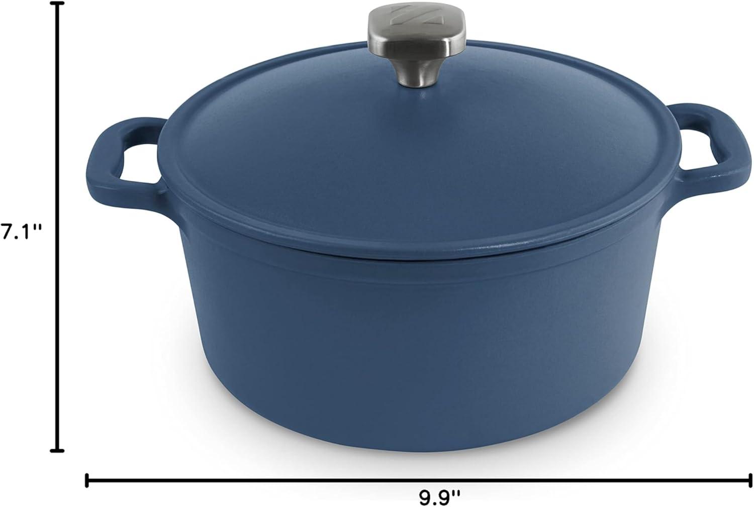 imageDASH Zakarian by DASH 45 Qt Nonstick Cast Iron Dutch Oven Titanium Ceramic Nonstick Pot with Lid and Handles BlueBlue