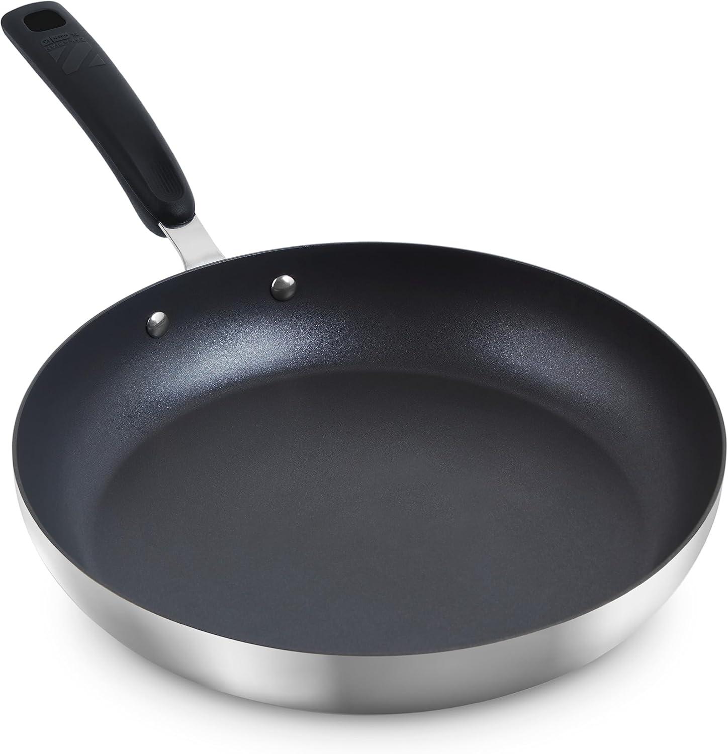 imageZakarian by Dash 12quot TruPro Nonstick Stainless Steel Fry Pan GreyBlack