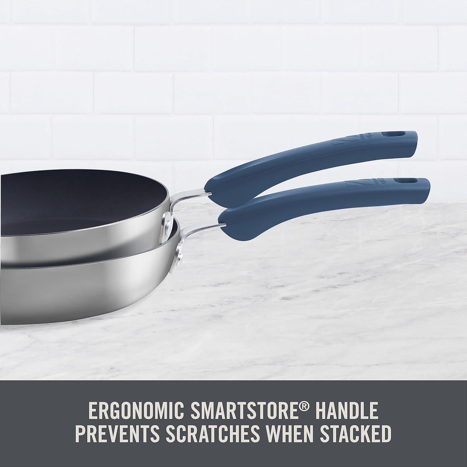 imageZakarian by Dash 12quot TruPro Nonstick Stainless Steel Fry Pan GreyBlue