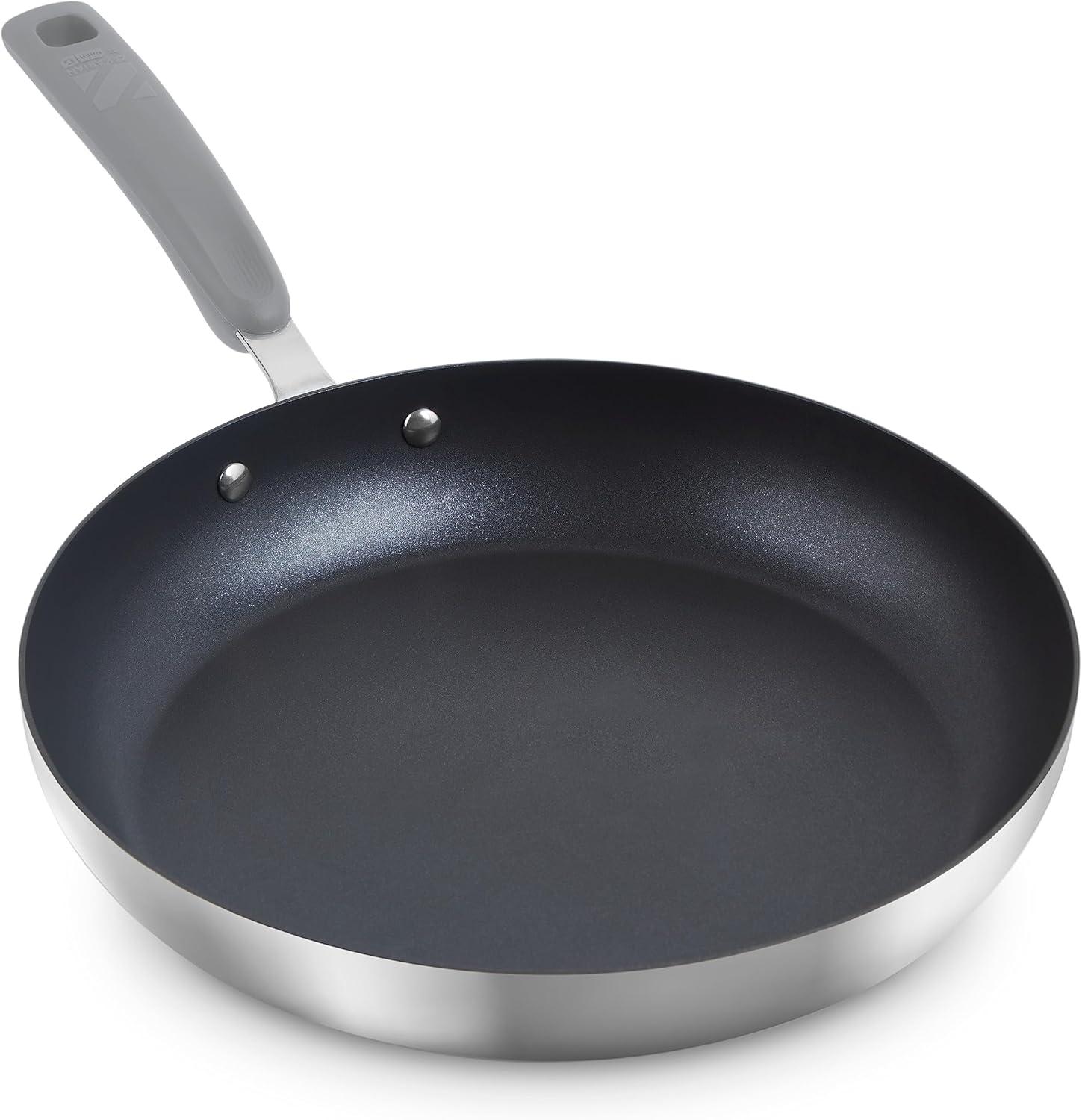 imageZakarian by Dash 12quot TruPro Nonstick Stainless Steel Fry Pan GreyGray