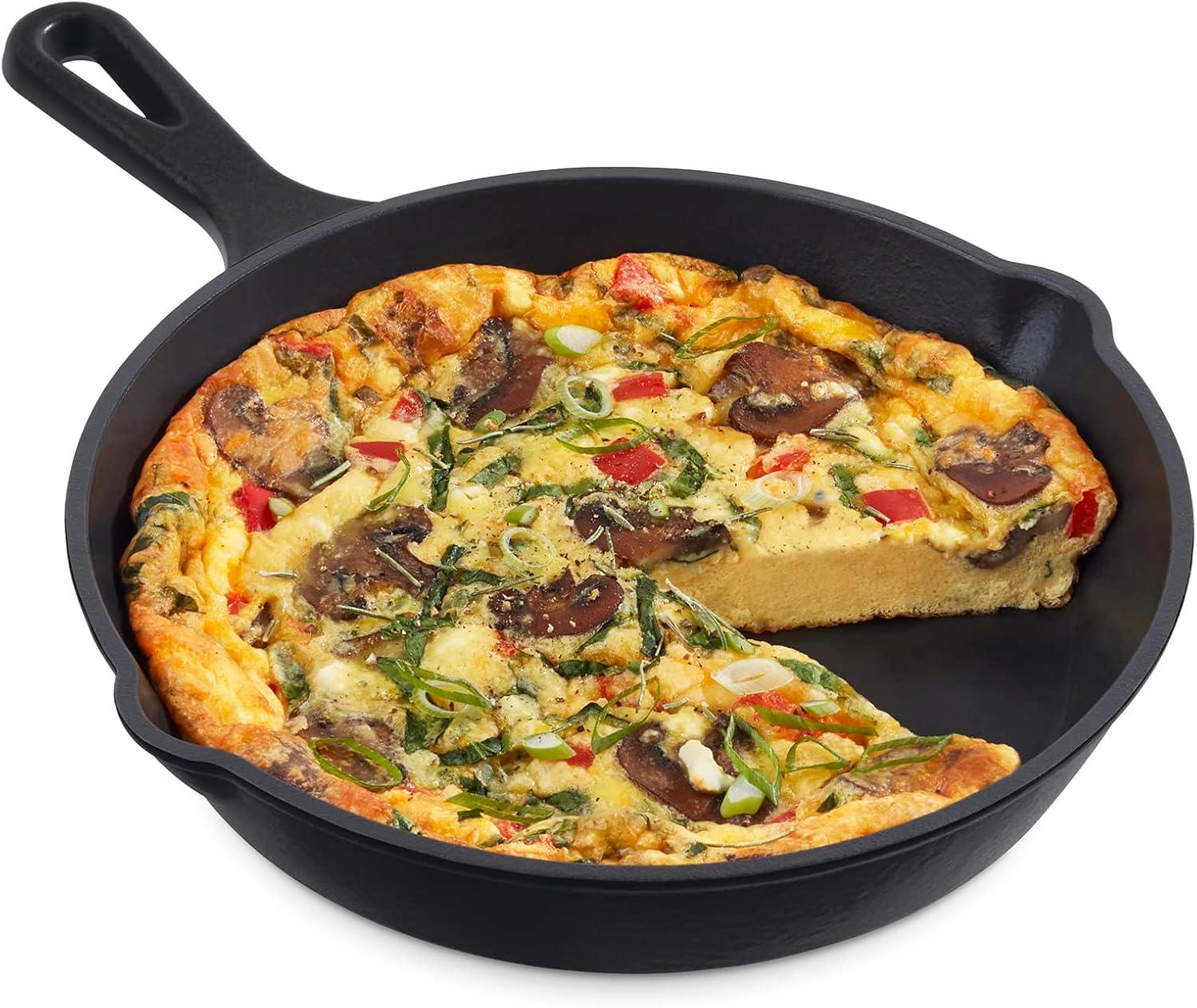 imageZakarian by Dash 95 Inch Small Nonstick Cast Iron Skillet Titanium Ceramic Coated Frying Pan BlueBlack