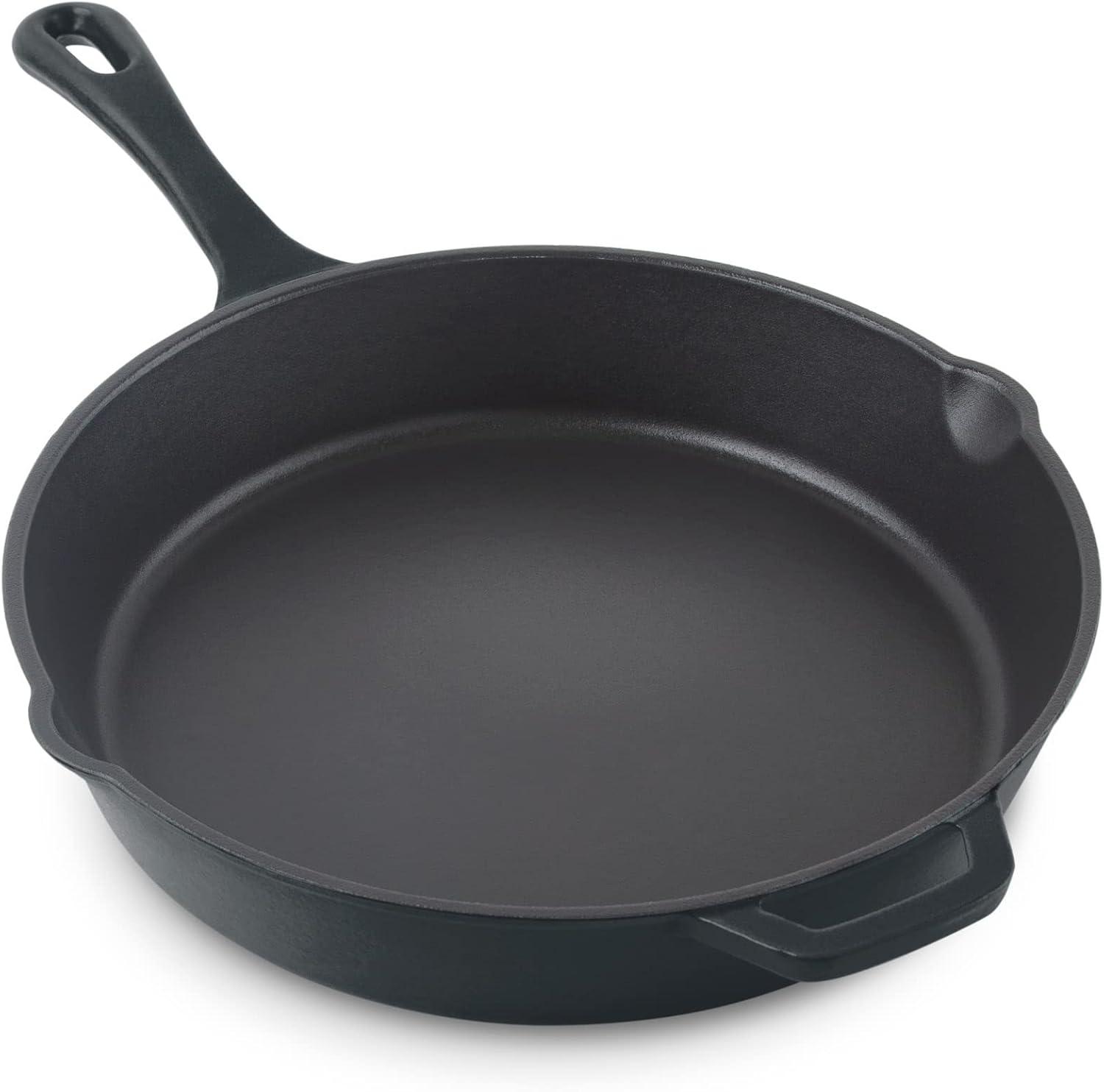 imageZakarian by Dash 95 Inch Small Nonstick Cast Iron Skillet Titanium Ceramic Coated Frying Pan BlueBlack