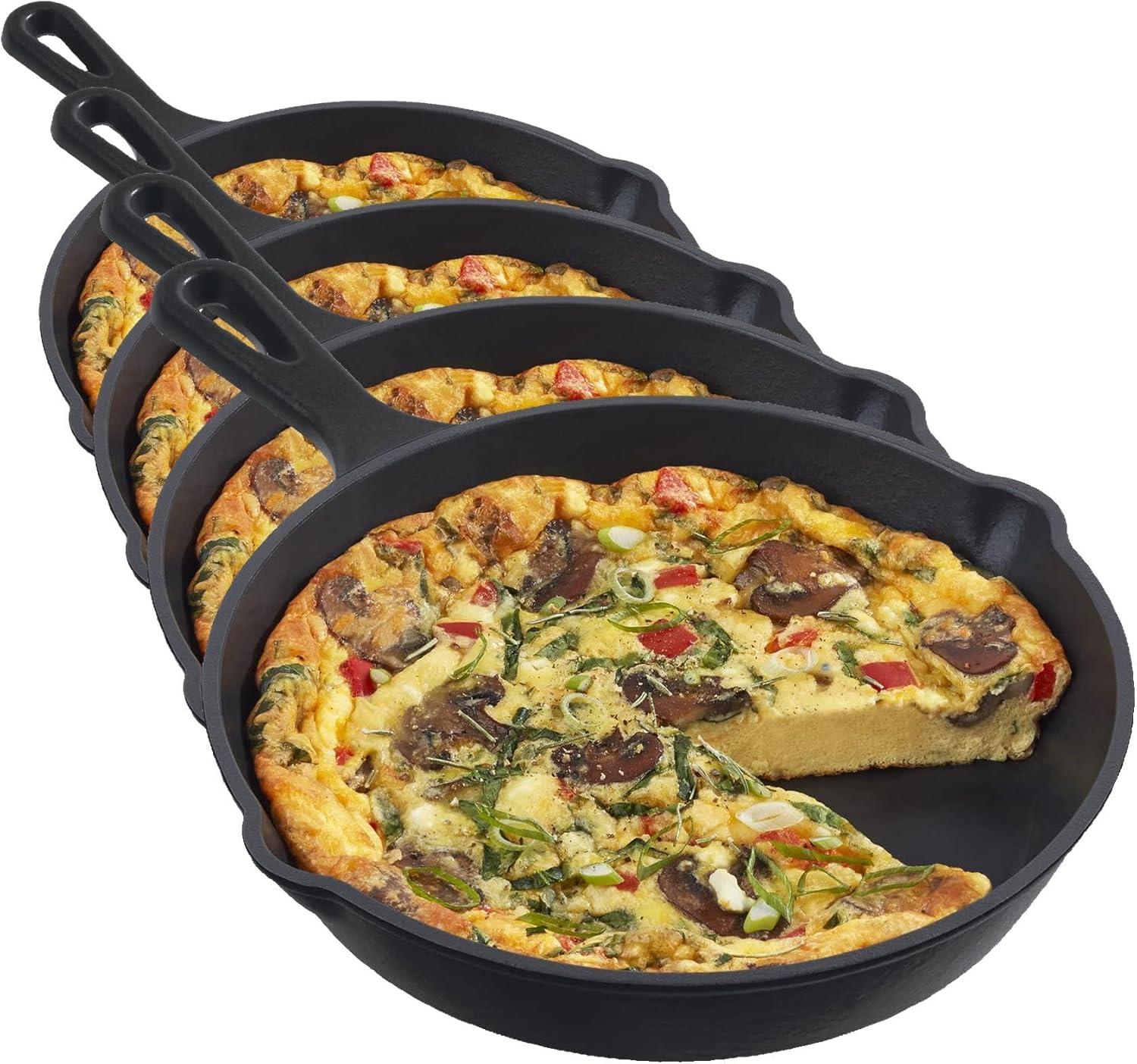 imageZakarian by Dash 95 Inch Small Nonstick Cast Iron Skillet Titanium Ceramic Coated Frying Pan BlueBlack