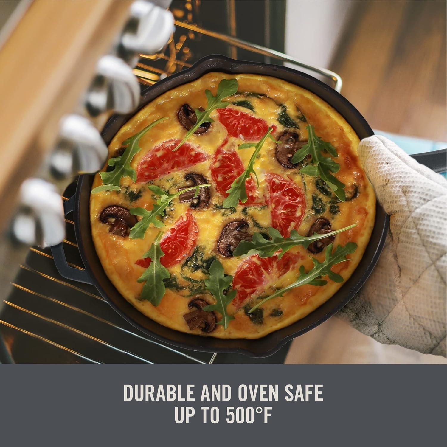 imageZakarian by Dash 95 Inch Small Nonstick Cast Iron Skillet Titanium Ceramic Coated Frying Pan BlueBlack