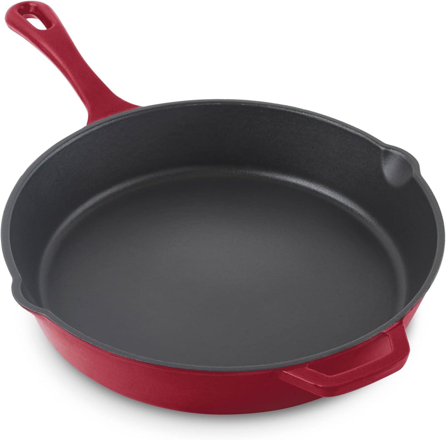 imageZakarian by Dash 95 Inch Small Nonstick Cast Iron Skillet Titanium Ceramic Coated Frying Pan BlueCranberry