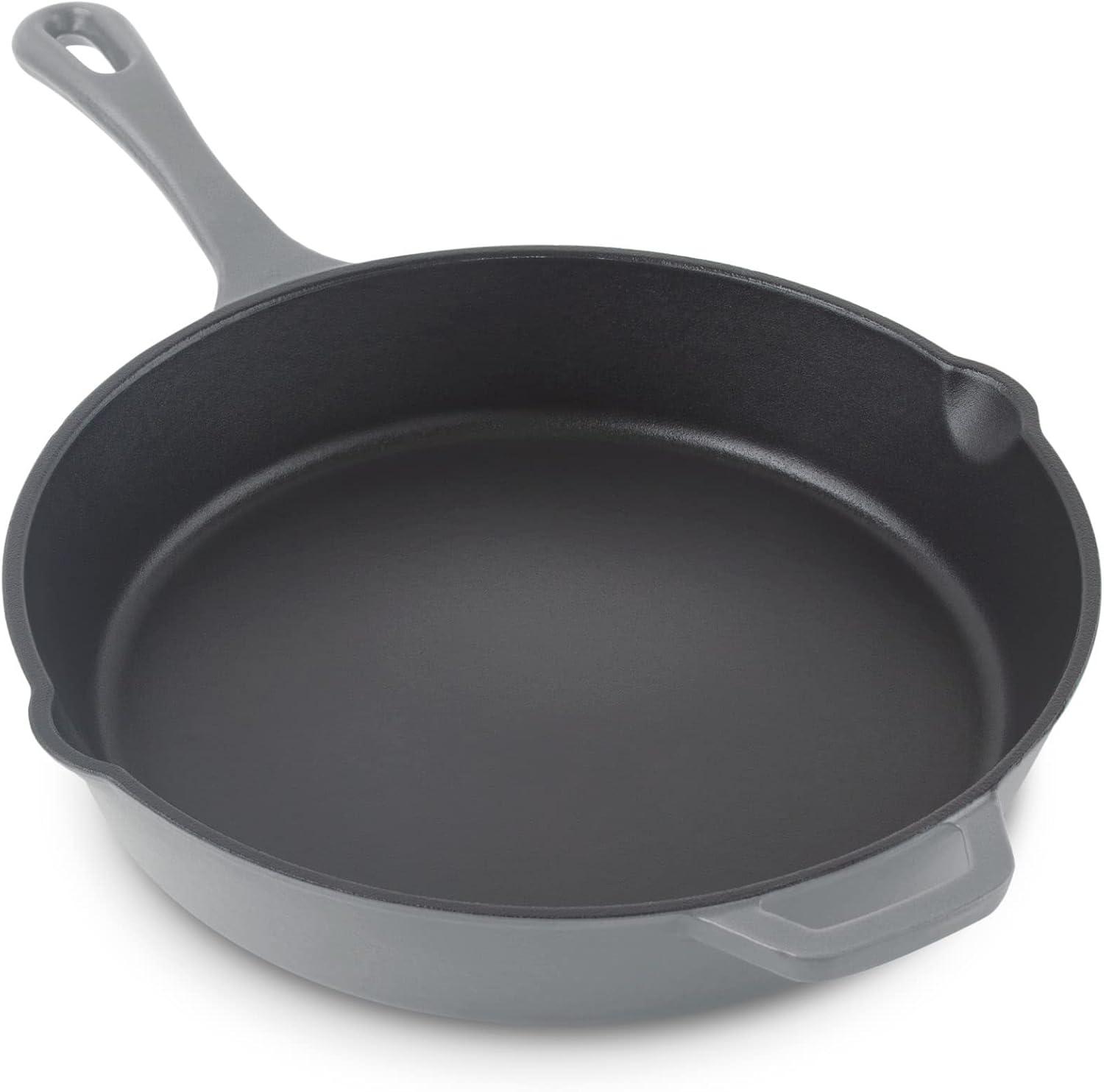 imageZakarian by Dash 95 Inch Small Nonstick Cast Iron Skillet Titanium Ceramic Coated Frying Pan BlueGray