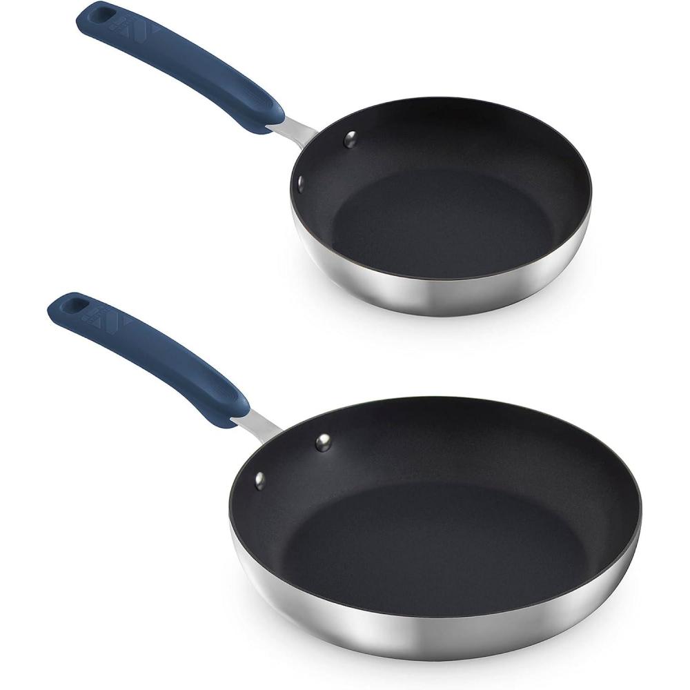 imageZakarian by Dash 12quot TruPro Nonstick Stainless Steel Fry Pan GreyBlue