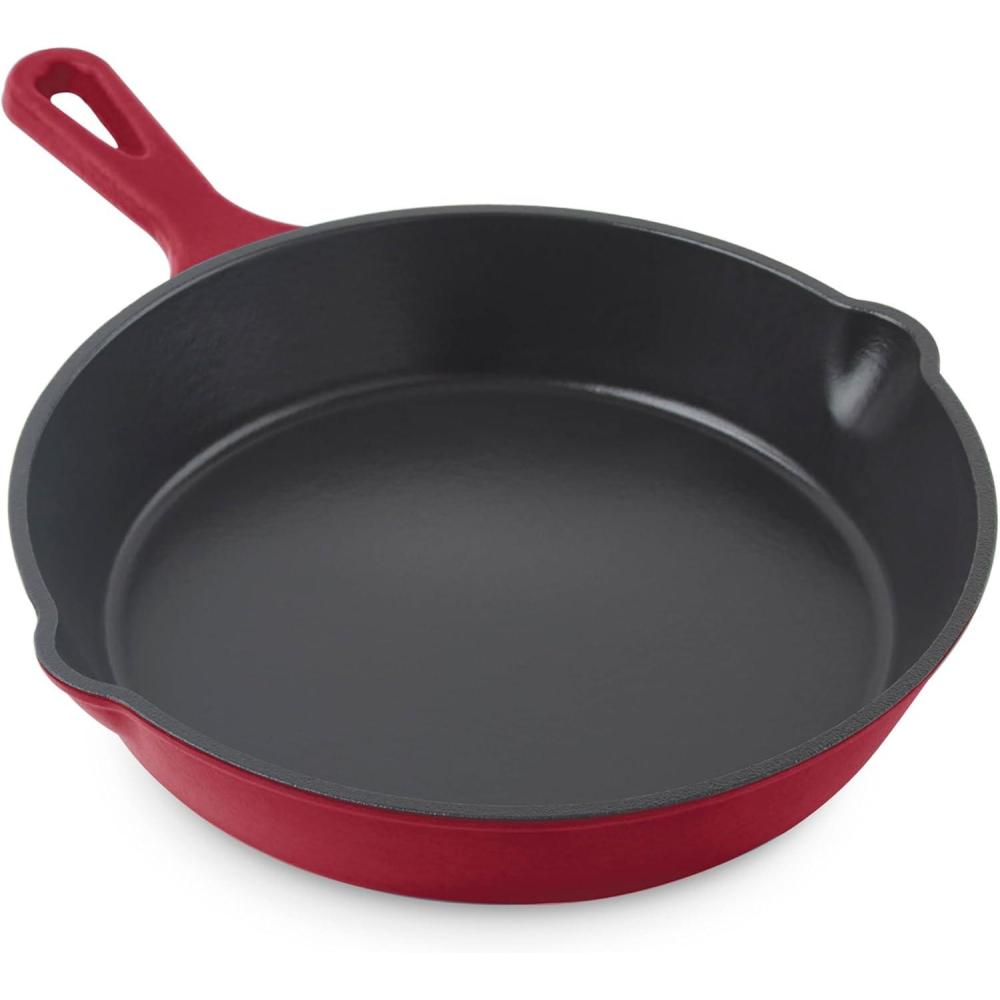 imageZakarian by Dash 95 Inch Small Nonstick Cast Iron Skillet Titanium Ceramic Coated Frying Pan BlueCranberry