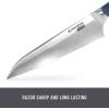 DASH Zakarian 6-Piece Steak Knife Set, Non-Serrated Full Tang German Steel Blade, Black(Blue)