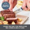 DASH Zakarian 6-Piece Steak Knife Set, Non-Serrated Full Tang German Steel Blade, Black(Blue)