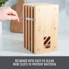 DASH Zakarian by DASH 11-Piece German Steel Kitchen Knife Set with 7″ Chef, 5″ Santoku, 5″ Serrated Utility, 3.5″ Paring, 6 Steak Knives and Magnetic Bamboo Knife Block, Blue(11 Piece Knife Block Set  Black)