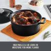 DASH Zakarian by DASH 4.5 Qt Nonstick Cast Iron Dutch Oven, Titanium Ceramic Nonstick Pot with Lid and Handles, Blue(Black)