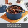 DASH Zakarian by DASH 4.5 Qt Nonstick Cast Iron Dutch Oven, Titanium Ceramic Nonstick Pot with Lid and Handles, Blue(Blue)