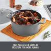 DASH Zakarian by DASH 4.5 Qt Nonstick Cast Iron Dutch Oven, Titanium Ceramic Nonstick Pot with Lid and Handles, Blue(Grey)