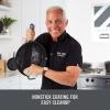 DASH Zakarian by Dash 9″x13″ Nonstick Cast Iron Pan with Pour Spout and Removable Silicone Grips for Searing, Baking, Broiling, Grilling and more – Grey(Black)