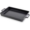 DASH Zakarian by Dash 9″x13″ Nonstick Cast Iron Pan with Pour Spout and Removable Silicone Grips for Searing, Baking, Broiling, Grilling and more – Grey(Black)
