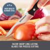 Zakarian by Dash 2 Piece Chef Grade German Steel Paring Knife Set with Smooth and Serrated Blades for Chopping, Dicing, Mincing, Slicing and More – White(Black)