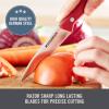 Zakarian by Dash 2 Piece Chef Grade German Steel Paring Knife Set with Smooth and Serrated Blades for Chopping, Dicing, Mincing, Slicing and More – White(Cranberry)