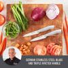 Zakarian by Dash 2 Piece Chef Grade German Steel Paring Knife Set with Smooth and Serrated Blades for Chopping, Dicing, Mincing, Slicing and More – White(Gray)