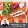 Zakarian by Dash 2 Piece Chef Grade German Steel Paring Knife Set with Smooth and Serrated Blades for Chopping, Dicing, Mincing, Slicing and More – White(White)