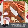 Zakarian by Dash 7″ Chef Grade German Steel Rocking Chef Knife with Sheath for Chopping and Slicing – Black