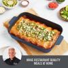 Zakarian by Dash 9″ X 13″ Nonstick Cast Iron Baker, Rust Resistant, Oven Safe, Easy to Clean – Black(Blue)