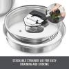 Zakarian by Dash TruPro™ 10 Piece Nonstick Stainless Steel Cookware Set with Straining Lids- Black(Black)