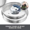 Zakarian by Dash TruPro™ 10 Piece Nonstick Stainless Steel Cookware Set with Straining Lids- Black(Blue)