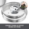 Zakarian by Dash TruPro™ 10 Piece Nonstick Stainless Steel Cookware Set with Straining Lids- Black(Gray)