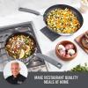 Zakarian by Dash TruPro™ 10 Piece Nonstick Stainless Steel Cookware Set with Straining Lids- Black(Gray)