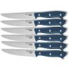 DASH Zakarian 6-Piece Steak Knife Set, Non-Serrated Full Tang German Steel Blade, Black(Blue)