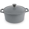 DASH Zakarian by DASH 4.5 Qt Nonstick Cast Iron Dutch Oven, Titanium Ceramic Nonstick Pot with Lid and Handles, Blue(Grey)