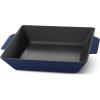 DASH Zakarian by Dash 11″ Nonstick Cast Iron Grilling & Roasting Pan for Vegetables, Meats, Seafood & More – Black(Blue)