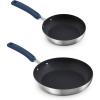 Zakarian by Dash 12″ TruPro Nonstick Stainless Steel Fry Pan- Grey(Blue)