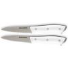 Zakarian by Dash 2 Piece Chef Grade German Steel Paring Knife Set with Smooth and Serrated Blades for Chopping, Dicing, Mincing, Slicing and More – White(White)