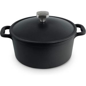 DASH Zakarian by DASH 4.5 Qt Nonstick Cast Iron Dutch Oven, Titanium Ceramic Nonstick Pot with Lid and Handles, Blue(Black)